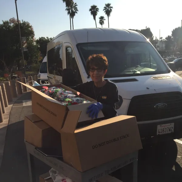 Delivery of care bags to the Loma Linda Veterans Hospital